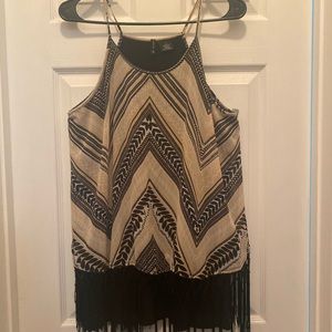 New Directions Dressy Fringe-Bottom Tank Top